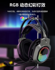 GPTX/甲品GH7游戏电竞头戴7.1耳机麦USB降噪网吧吃鸡LOL听声辩位