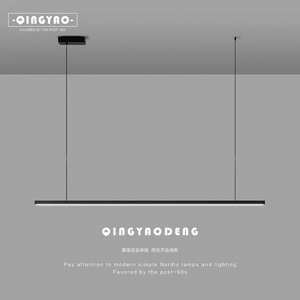 极简餐厅吊灯现代简约大气北欧设计师一字长条办公室餐桌吧台灯