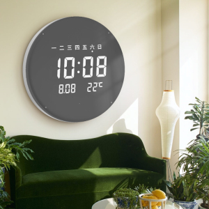 创意LED电子挂钟夜光北欧极简时钟客厅家用卧室卡通时钟挂墙钟表