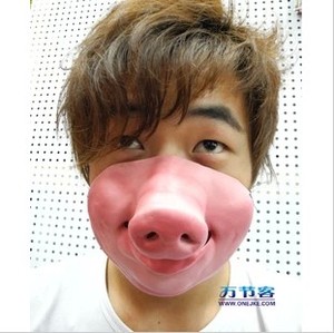 搞笑猪鼻子半脸面具 环保软胶材料 扮演动物猪八戒 聚会演出用品