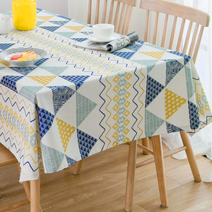 北欧桌布布艺正方形ins风条纹几何茶几台布长方形餐桌布现代简约