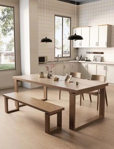 北欧实木长条凳餐椅简约现代长凳条凳靠背椅餐桌家用大人长板凳子