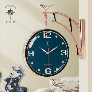 北极星北欧双面钟客厅大号两面挂钟静音创意时钟现代石英钟表挂表