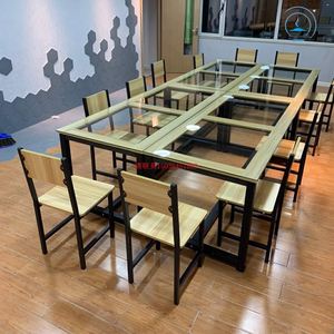 玻璃美术桌绘画桌托管班幼儿园桌椅画室培训桌子儿童课桌工厂直销