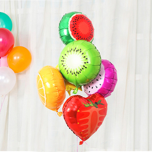 珠宝店扁圆铝膜气球夏季水果橙子西瓜火龙果生日趴体装饰布置用品