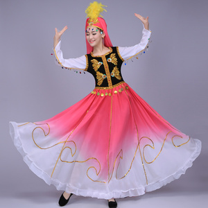 新疆塔塔尔族哈萨克族塔吉克族舞蹈服装乌兹别克族女舞台演出服饰