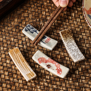 复古日式和风陶瓷日料寿司餐厅酒店商用家用特色长方形桥型筷子架