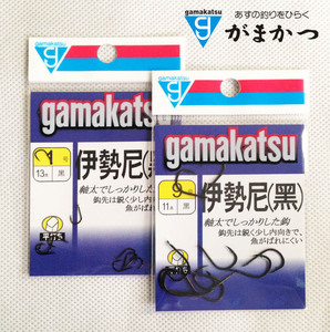伽玛卡兹鱼钩 gamakatsu 伽马卡兹 伊势尼（黑） 鱼钩 有倒刺