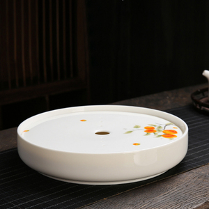 德化陶瓷茶盘储水家用茶海茶功夫干泡茶托盘中式简约小茶台沥水盘