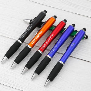 广告圆珠笔LDE灯笔公司礼品笔定制激光刻字按动发光触屏电容 油笔