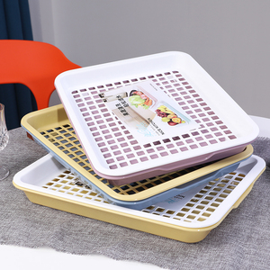 水杯托盘长方形塑料隔水茶盘创意家用客厅果盘双层洗杯子沥水盘