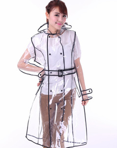 韩国时尚透明风衣潮牌雨衣女成人修身长款上班徒步旅行特价雨披