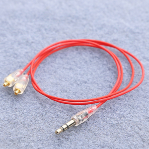 短款mmcx耳机线 38cm红色线材 35mm插头 蓝牙线 MP3用便宜插拔线