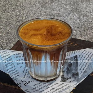 ins风咖啡玻璃杯Dirty咖啡杯澳白杯拿铁杯短笛家用美式透明早餐杯
