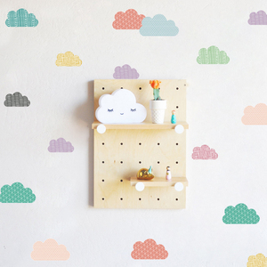 北欧INS少女房间水彩云朵贴纸儿童自粘墙饰宿舍客厅卧室创意家居