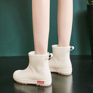 日本JULIPET 雨鞋女时尚款外穿短筒加绒软底加厚雨靴水靴防滑防水