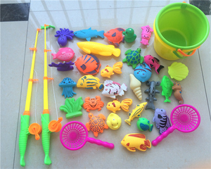 【天天特价】儿童钓鱼玩具鱼杆磁性双面立体鱼套装大号钓鱼竿