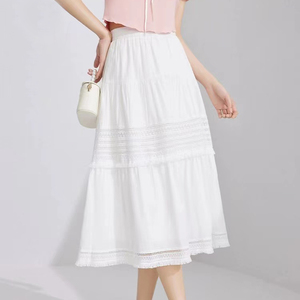 设计感白色半身裙2024夏季新款韩系风时尚淑女气质通勤百搭单裙
