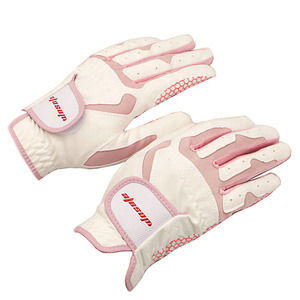 新款高尔夫手套女士薄款双手耐磨透气超细纤维布防滑颗粒粉色包邮