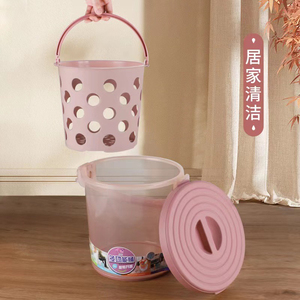 小国浴筐桶成年人可坐家用便携捕鱼车载桶玩具收纳桶加厚塑料带盖