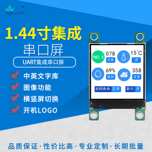 标准1.44寸集成UART串口液晶屏资料齐全高性价比HMI人机交互界面