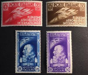 意大利邮票 1935年 米兰国际航空沙龙 4全 贴票 斯目207.5美金