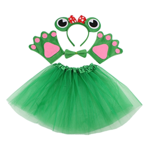 六一儿童节表演小青蛙跳青蛙公主王子服装套装动物头饰爪子绿纱裙