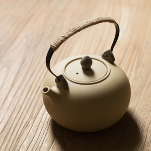 台湾黄泥粗陶提梁茶壶 炭炉茶器黑茶煮茶壶 电陶炉烧水壶功夫茶具