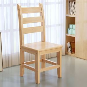 全木质餐椅松木家用简约现代饭厅餐桌椅木头原木凳子靠背木质椅子