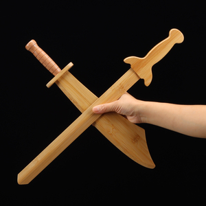 实木质竹刀剑儿童玩具刀剑木刀男孩兵器训练习迷你款小弯大刀武器