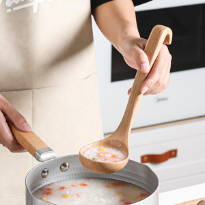 川岛屋日式木质汤勺家用大号盛汤木制木头勺子长柄粥勺稀饭勺汤匙