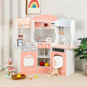模拟仿真木质厨房小孩做饭玩具儿童过家家娃娃家宝宝厨柜套装组合