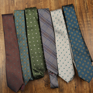 男士箭头领带 8CM条纹斜纹涤丝商务意式时尚轻奢腰果小圆点领带