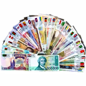 世界外国钱币28国52张外币纸币真币红包大全套收藏真品促销