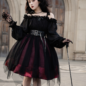 lolita裙万圣节日常简约白菜哥特黑暗系正版双子全套op黑色洛丽塔