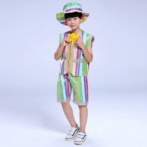 男孩子六一儿童节环保服装主题废物利用女生小班演出衣服走秀可爱
