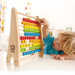 Hape3-6岁儿童益智玩具彩虹珠算架算盘100粒宝宝男女孩早教学算术