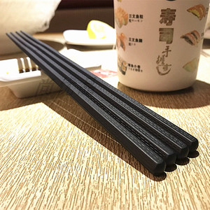 日式合金磨砂筷子尖头寿司筷商用耐高温消毒家用防霉防滑套装10双
