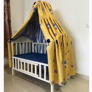 欧式儿童遮光床帘蚊帐婴儿挡空调风布蚊帐床围BB床摇篮床透气床幔