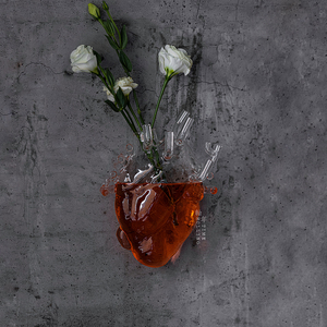 轴年 Rolling time 心型玻璃花瓶 ins心脏摆件壁挂水培花瓶墙装饰