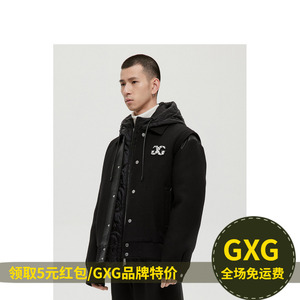 GXG 商场同款经典冬休闲棒球翻领短大衣毛呢夹克GD1061415I