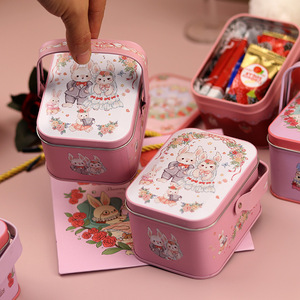 中式风婚礼盒红色新郎新娘手提盒喜糖盒喜蛋生日礼马口铁盒包装