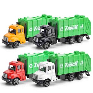 儿童回力合金车益智玩具模型1:64仿真城市环卫垃圾车回收汽车裸装