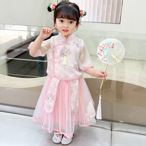 女童汉服民族风两岁女宝宝中式国风裙子改良儿童夏装2024夏季新款