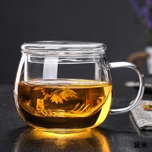 加厚耐热玻璃花茶壶 家用恒温小号透明水壶 过滤功夫茶具杯子套装