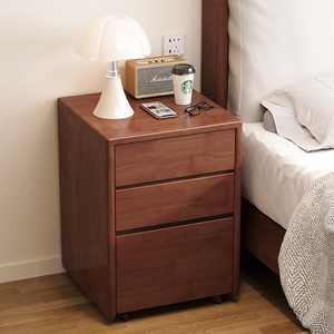 实木床头柜日式可移动床边柜家用卧室小户型简约桌下柜储物收纳柜