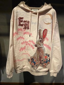 喜多多EDHARDY潮牌2019女冬新款兔子满版烫钻上衣E12LDW105133