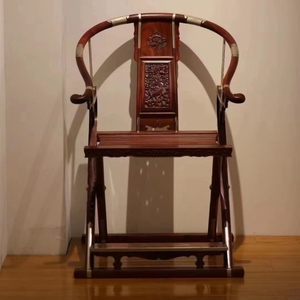 王世襄折叠椅赞比亚血檀主人椅明式头把交椅圈椅靠背椅子红木家具