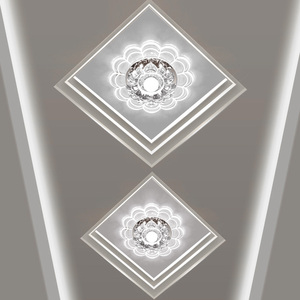 现代LED门厅灯客厅简约嵌入通道玄关灯创意走廊灯水晶过道灯 孔灯