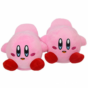 AMILBO任天堂游戏星之卡比Kirby半包跟毛绒居家棉鞋拖鞋粉色鞋子